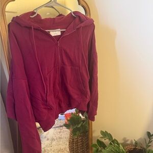 Old Navy Women's Burgundy Hoodie Sweater